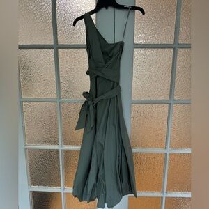 Tibi Italian Sporty Nylon One Shouder Dress